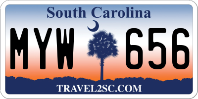 SC license plate MYW656