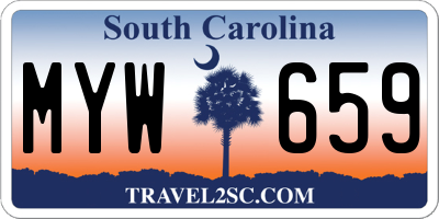 SC license plate MYW659