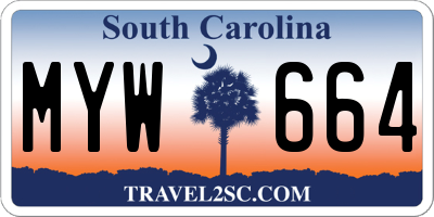 SC license plate MYW664
