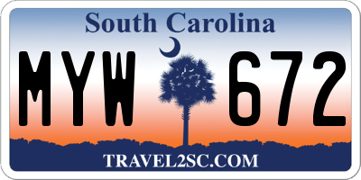 SC license plate MYW672