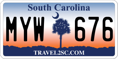 SC license plate MYW676