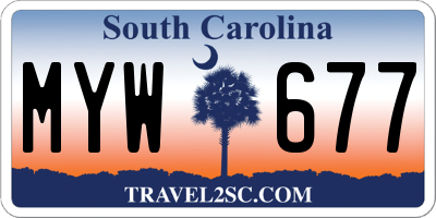 SC license plate MYW677