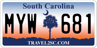 SC license plate MYW681
