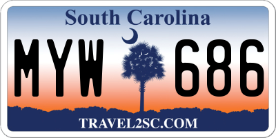 SC license plate MYW686