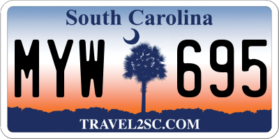 SC license plate MYW695