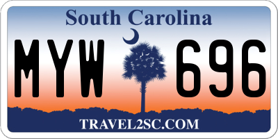 SC license plate MYW696