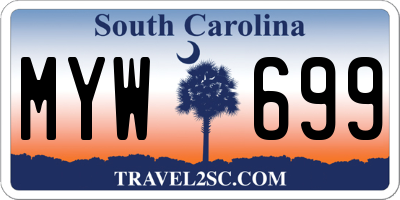 SC license plate MYW699