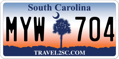 SC license plate MYW704