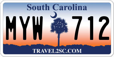 SC license plate MYW712
