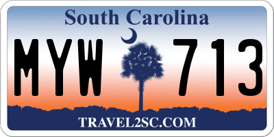 SC license plate MYW713