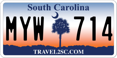 SC license plate MYW714