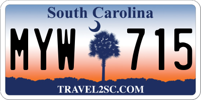 SC license plate MYW715