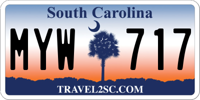 SC license plate MYW717