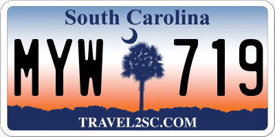 SC license plate MYW719