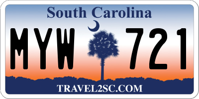 SC license plate MYW721
