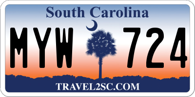 SC license plate MYW724