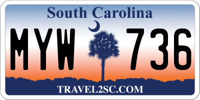 SC license plate MYW736