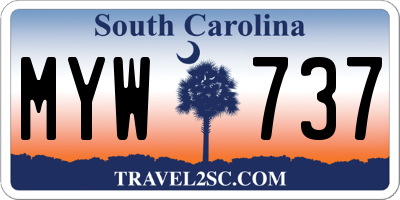 SC license plate MYW737