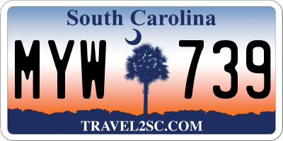 SC license plate MYW739