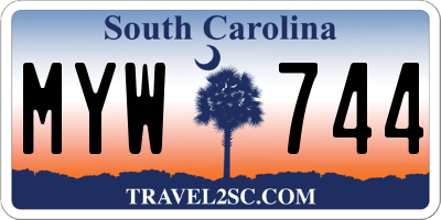 SC license plate MYW744