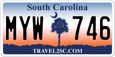 SC license plate MYW746