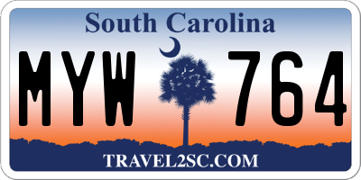 SC license plate MYW764