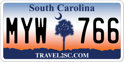SC license plate MYW766