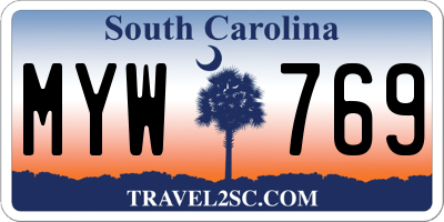 SC license plate MYW769