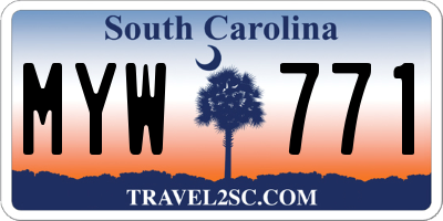 SC license plate MYW771