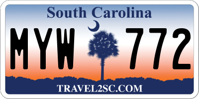 SC license plate MYW772