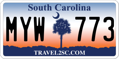 SC license plate MYW773