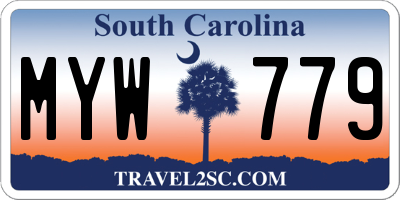 SC license plate MYW779