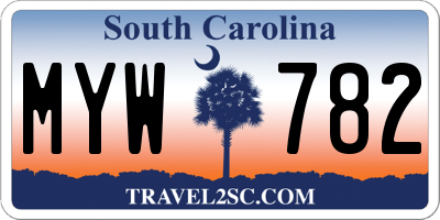 SC license plate MYW782