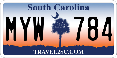 SC license plate MYW784