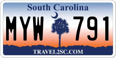 SC license plate MYW791
