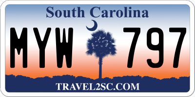 SC license plate MYW797