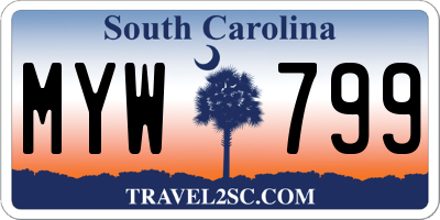 SC license plate MYW799