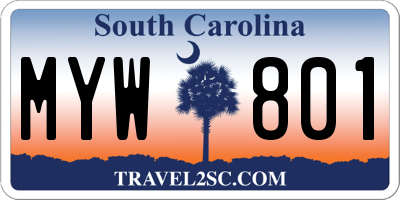 SC license plate MYW801