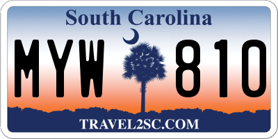 SC license plate MYW810