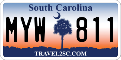 SC license plate MYW811