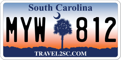 SC license plate MYW812