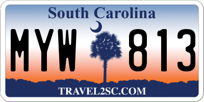 SC license plate MYW813