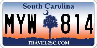 SC license plate MYW814