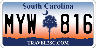 SC license plate MYW816