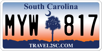 SC license plate MYW817