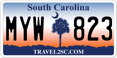 SC license plate MYW823