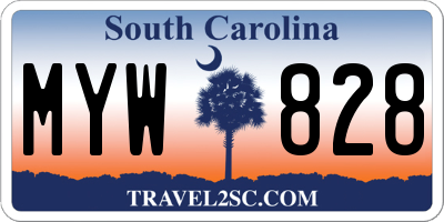 SC license plate MYW828