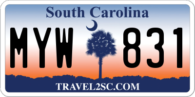 SC license plate MYW831