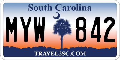 SC license plate MYW842