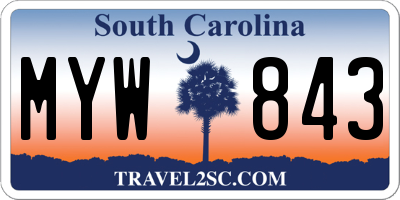 SC license plate MYW843